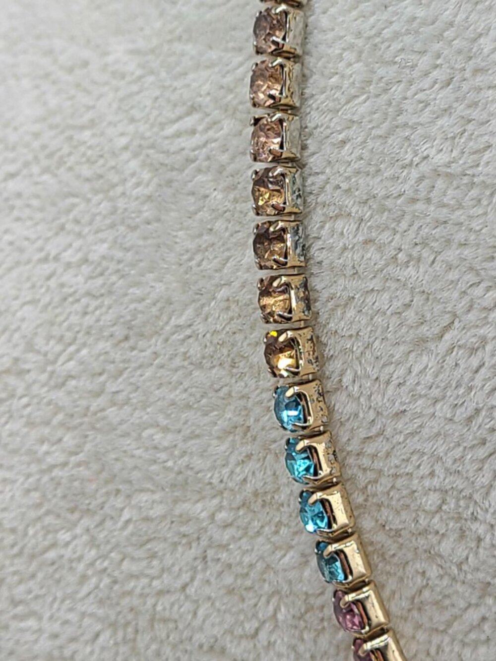 J Crew Girls Rainbow Crystal Tennis Necklace - Picture 5 of 13